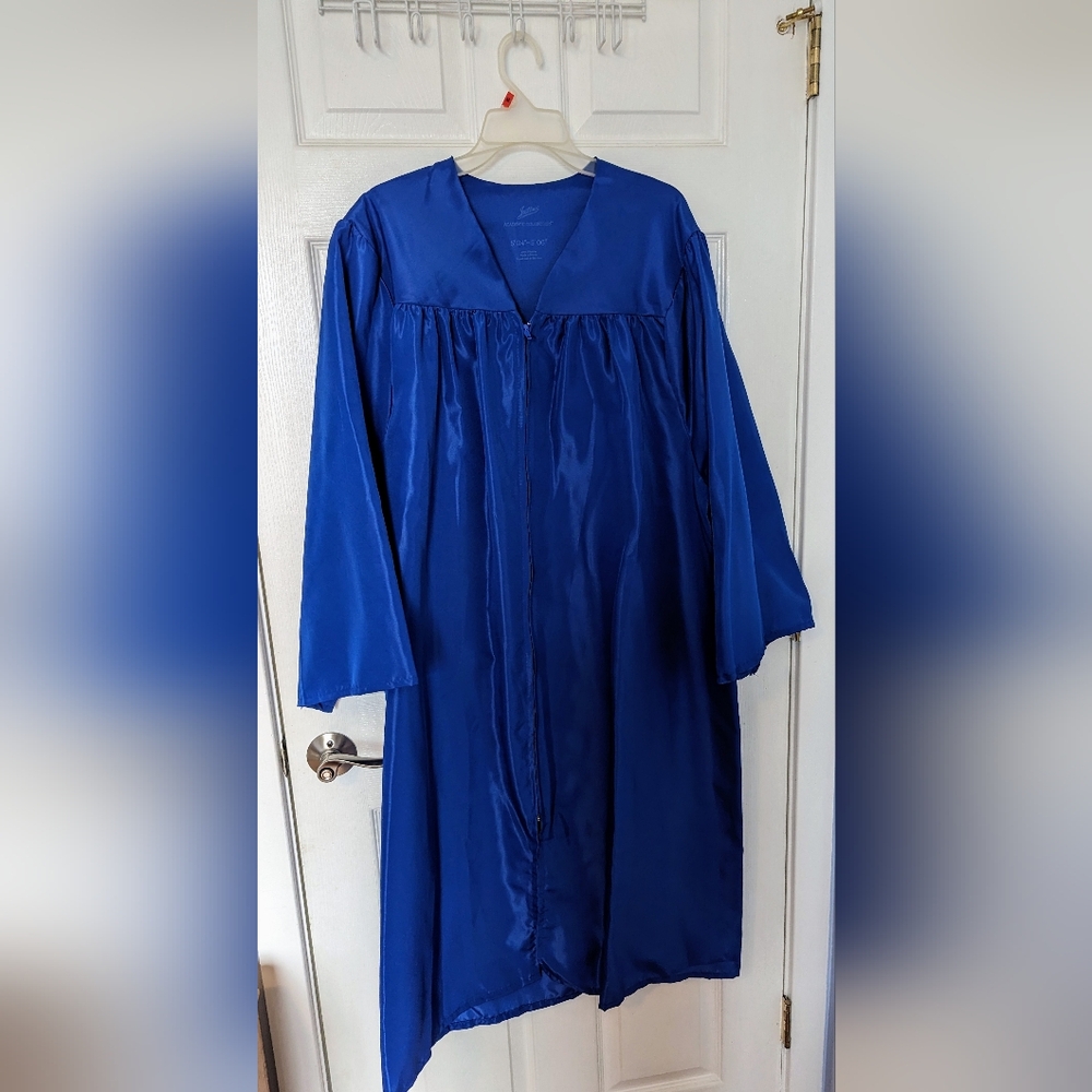 Blue graduation gown